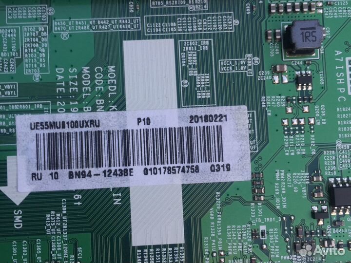 Запчасти для ЖК тв Samsung ue55mu6100