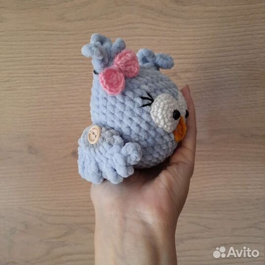 Сова вязаная мягкая игрушка/брелок. Внутри много