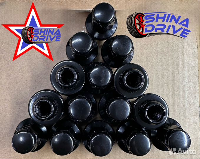 Гайки чёрные 14x1,5 пресс-шайба Toyota LC200