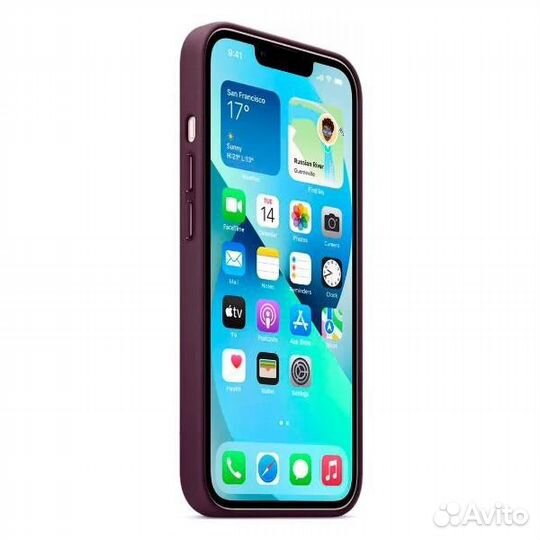 Оригинал Leather Case MagSafe iPhone 13 -Тём.Вишня