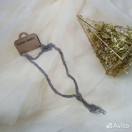 Длинное колье из цепочек Fashion