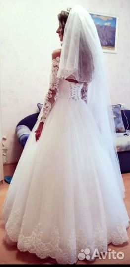 Свадебное платье,фата, диадема
