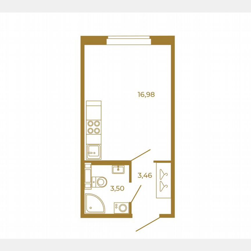 Квартира-студия, 24 м², 3/4 эт.