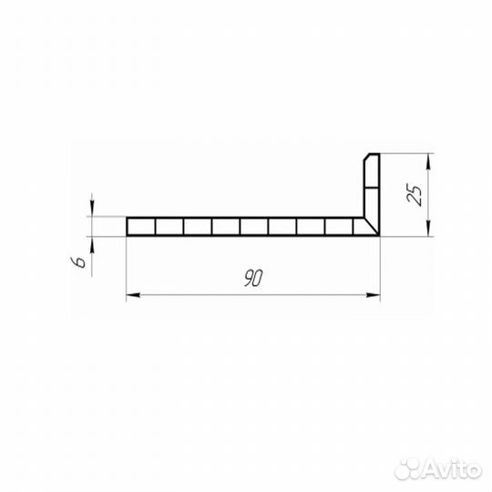2750x90x25x6мм. 90 Уголок пвх