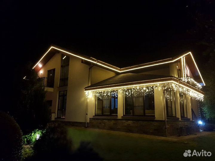 Гирлянда уличная и монтаж