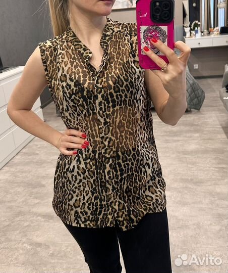 Блузка прозрачная леопардовая