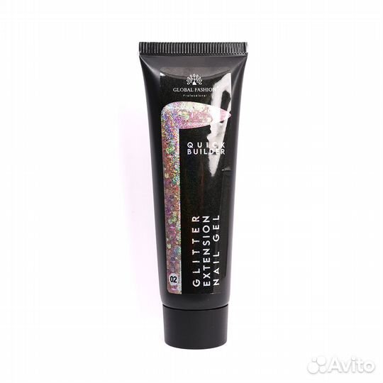 Цветной полигель с глиттером 02, Global Fashion, 3