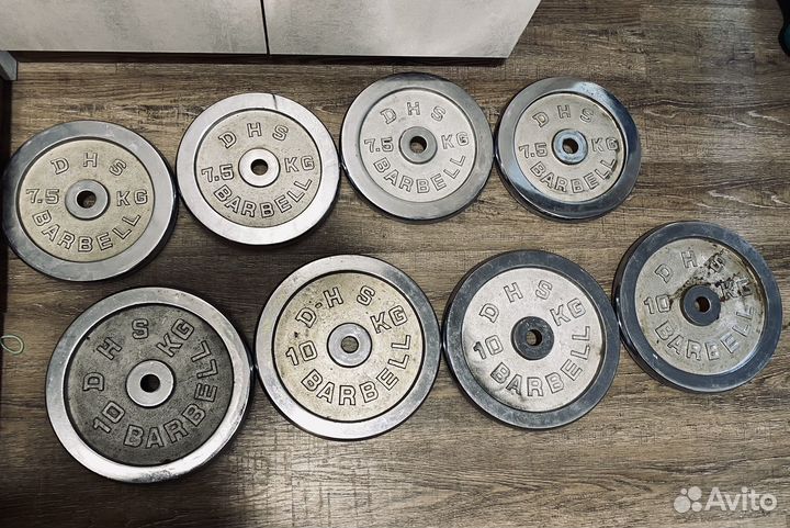 Блины Barbell хром 70кг (4х10кг, 4х7.5кг)