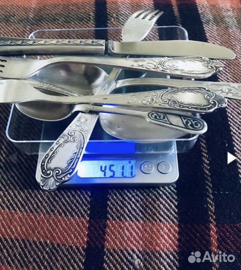 Набор столовых приборов серебро