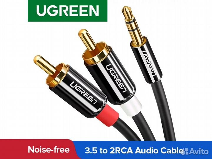 2 RCA - 3.5mm Jack кабель Ugreen / 0,5-1-2-3m