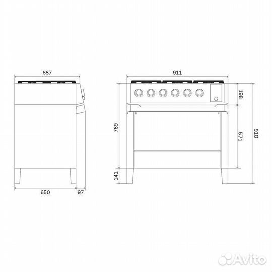 Плита Ilve Panoramagic pm096ds3/SS 90см