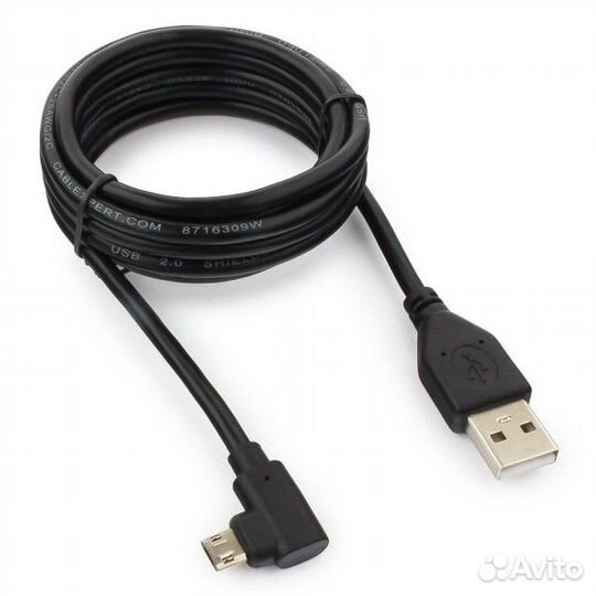 Кабель microUSB 1,8 м угловой штекер