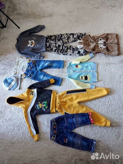 Вещи пакетом на 1,5-3 года, шапки в подарок