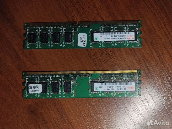 Озу 2х1gb DDR2