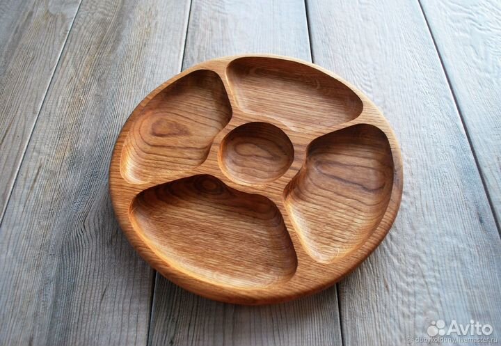 Менажница деревянная, тарелка