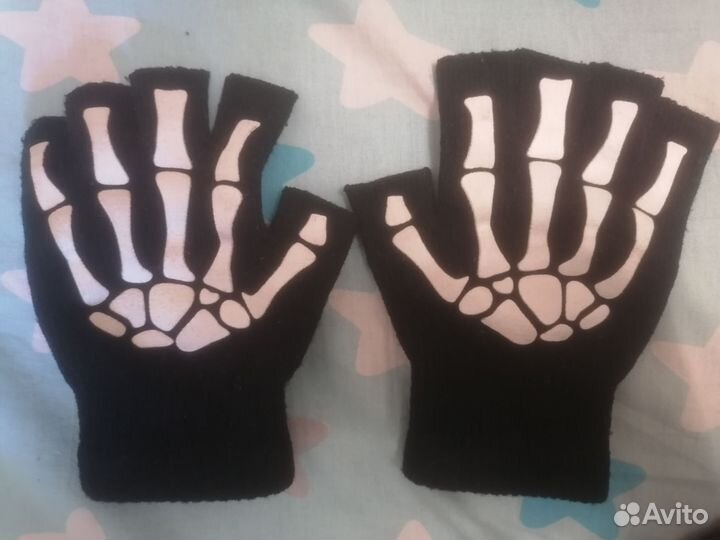Перчатки скелет