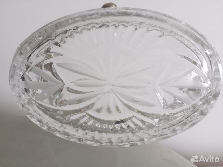 Конфетница хрусталь с мельхиором