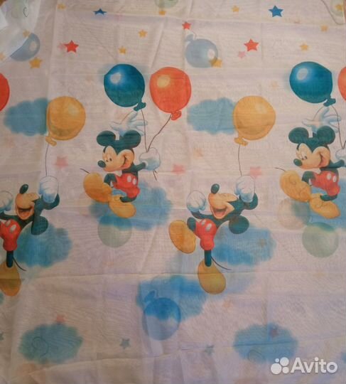 Тюль в детскую новая ткань Микки Маус