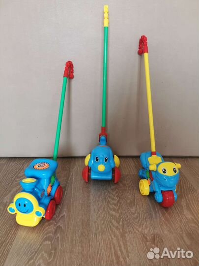 Игрушка на палочке,каталка,паровоз,собачка,мотоцик