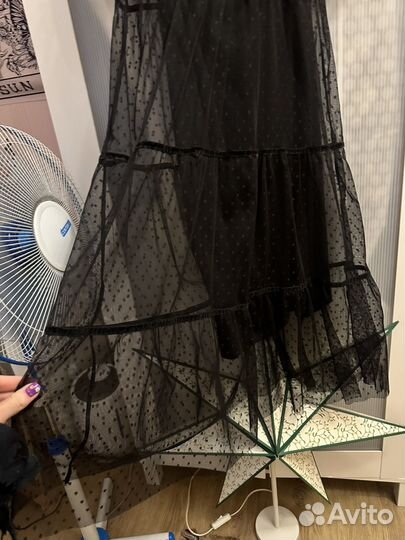 Платье hm zatra черное миди прозрачное