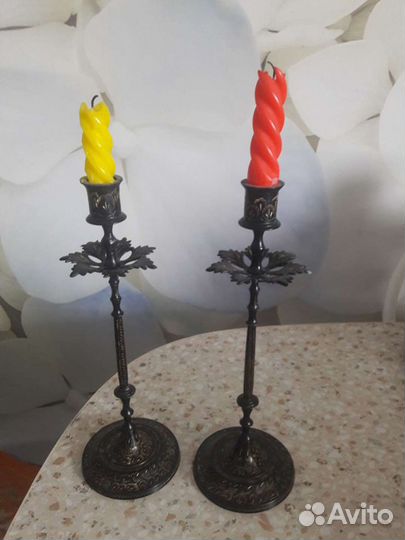 Подсвечник 2шт металл, ручная работа из Камбоджи