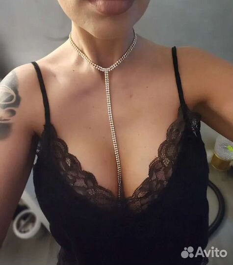 Кулон - галстук из страз