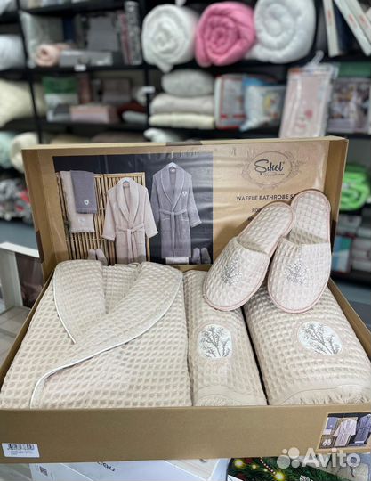 Банный халат полотенце набор