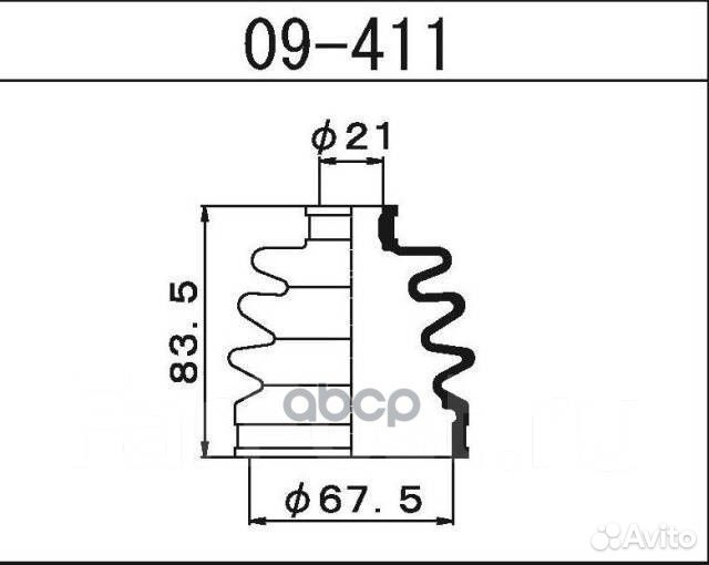 Пыльник внешн ШРУСа (d19 D67.5 H83.5) Nissan
