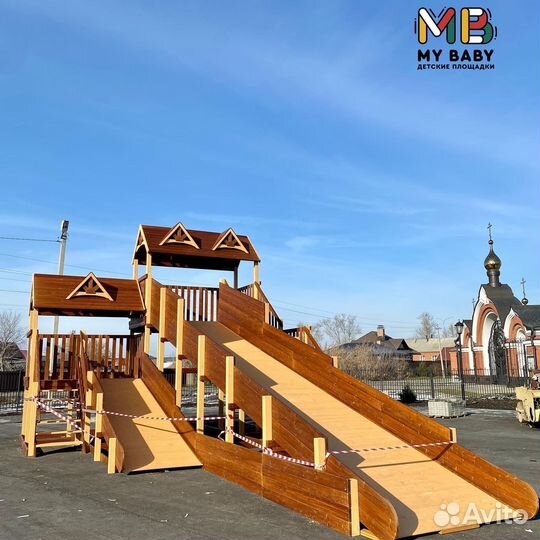 Зимняя деревянная горка Норд Премиум