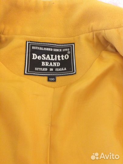 Шикарное желтое пальто De Salitto италия