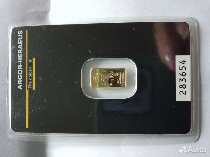 Золотой Слиток весом 1 грамм