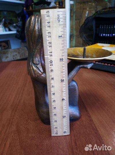 Подсвечник СССР. Силумин. Девушка с чашей