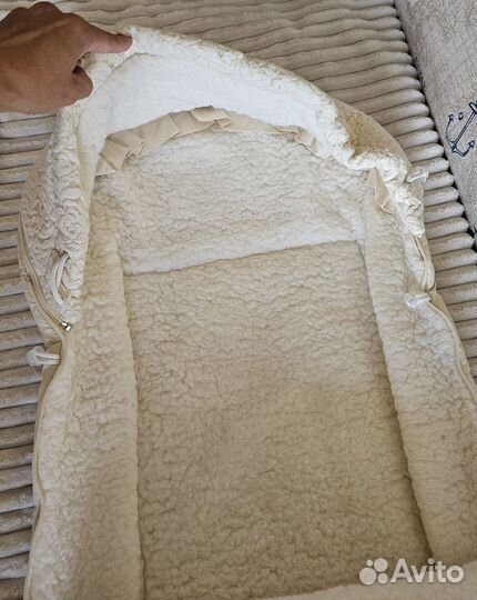 Зимний конверт в коляску на овчине