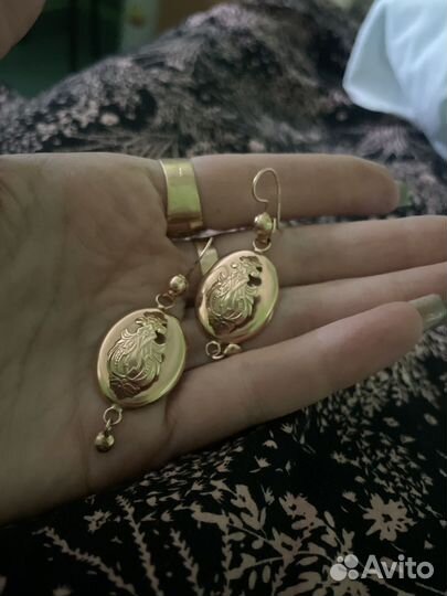 Золотые серьги самовары 583