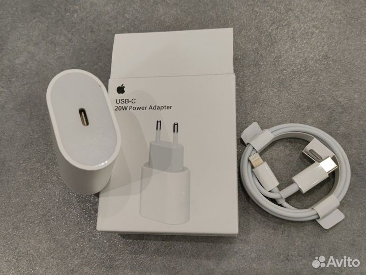 Блок питания apple 20w + кабель USB-C to Lighting