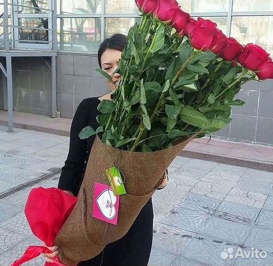 Розы высокие Доставка цветов