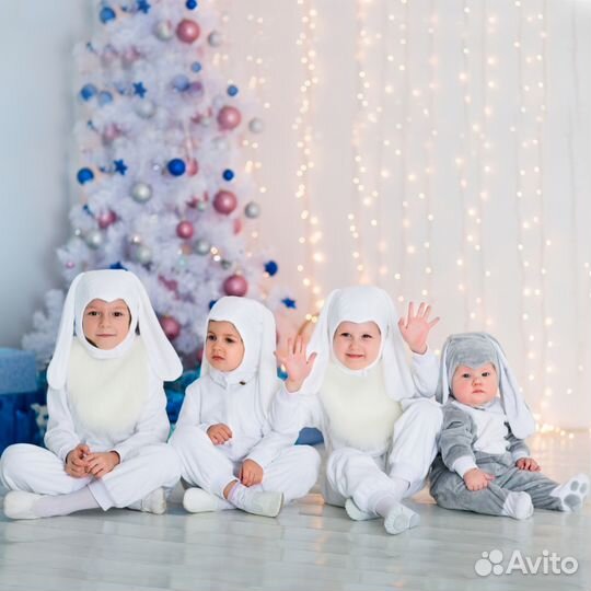 Детский карнавальный новогодний костюм Зайчик