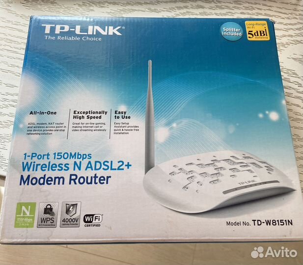 Wi-Fi роутер модем TP-link TD-W8151N