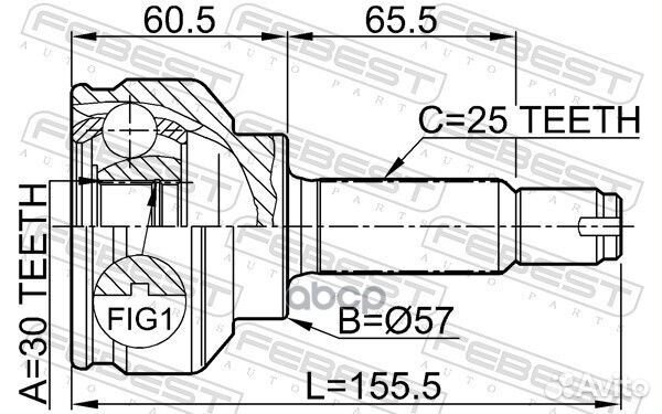 Шрус наружный 30X57X25 0410CS3A Febest