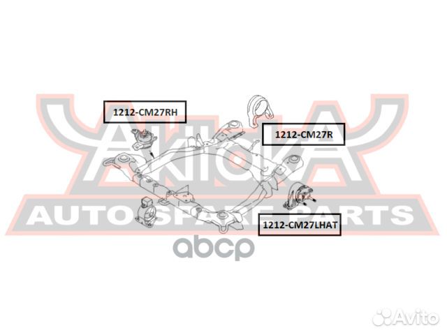 Подушка двигателя правая 1212CM27RH asva