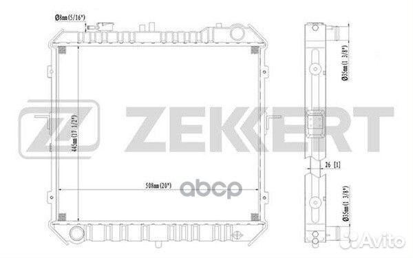 Радиатор охл. дв. Kia Sportage 97- mk-1062 Zekkert