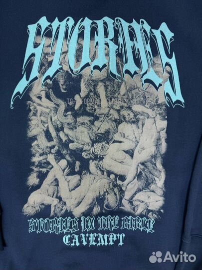 Зип худи Cav Empt синяя оверсайз