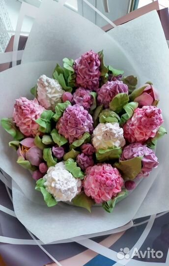 Съедобный букет из зефира сирень