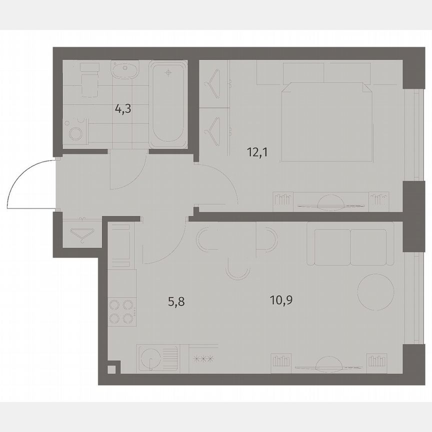 2-к. квартира, 36,7 м², 8/8 эт.