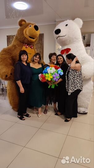 Белый Мишка, Чебурашка,Панда, Заяц,Лисенок