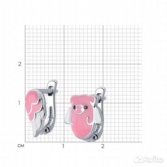 Серебряные Серьги эмаль