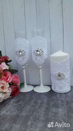 Свадебные свечи, Семейный очаг, свадебные бокалы
