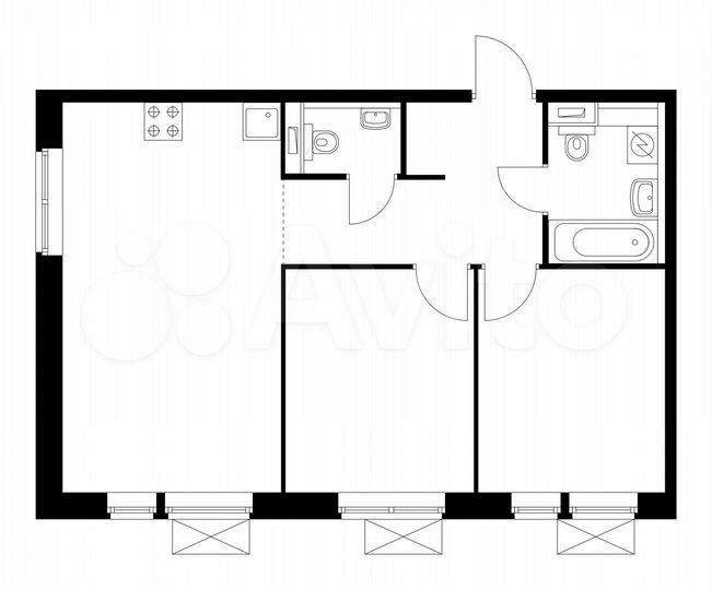 2-к. квартира, 54,3 м², 25/25 эт.