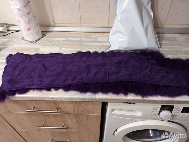 Накидка меховая фиолетовая