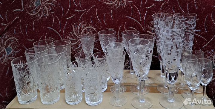 Хрустальные рюмки и фужеры СССР